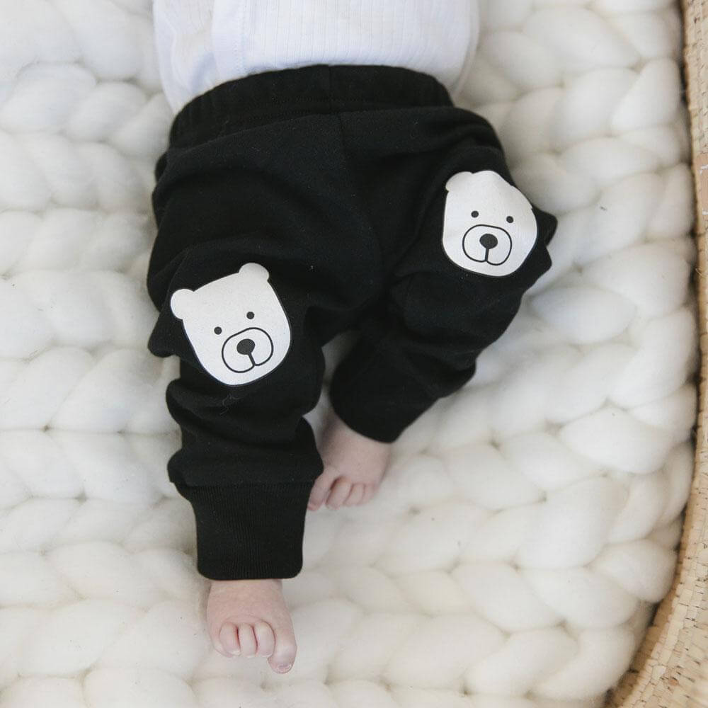 Black/monochrome baby leggings, organic cotton, 0-6 years | Tobias & the Bear official, baby & kidswear