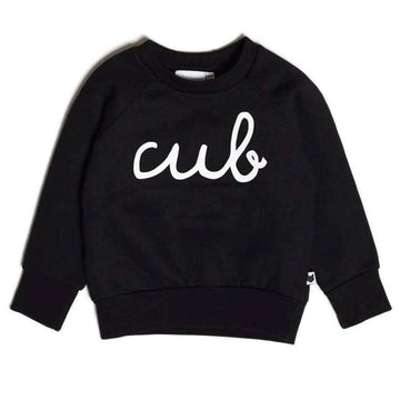 Black/monochrome baby/kids sweatshirt, cub print, organic cotton, 0-6 years | Tobias & the Bear official, organic, eco-friendly, unisex baby & kidswear