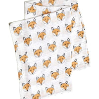 Fox print muslin swaddle, organic cotton | Tobias & the Bear official, eco-friendly, unisex baby clothing